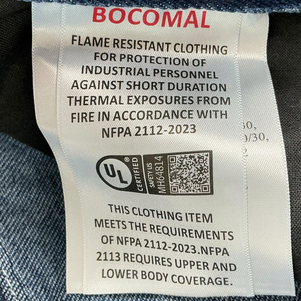 Bocomal FR Jeans Men 34x32 (ACT 34x31) Blue Denim Cotton Non-Stretch CAT II NWT - Picture 10 of 14